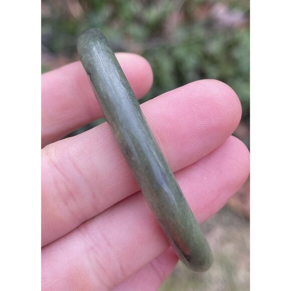 Jade Bangle Vintage Bracelet Estate 7” Natural - 173 carats - Picture 6 of 10